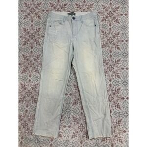 Wit & Wisdom Ab-solution Striped Straight Leg Frayed Hem Jeans Blue White 6